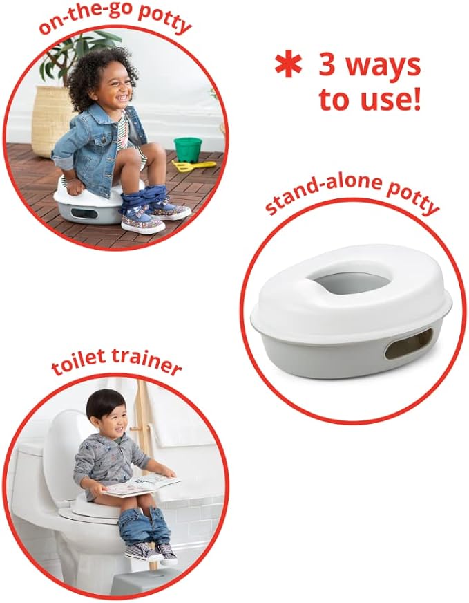 Skip Hop Go Time Multi-Stage 3 in 1 Potty Seat, White/Grey