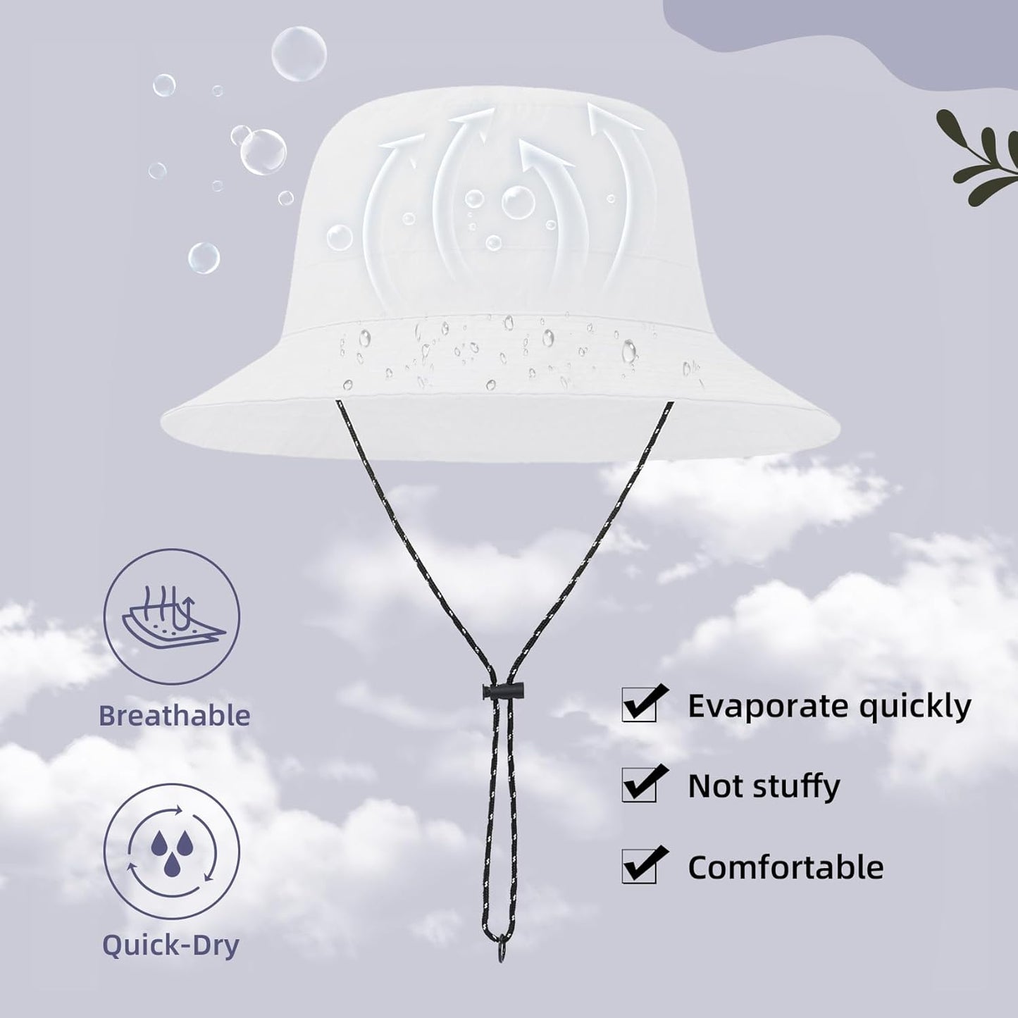 Durio Waterproof Bucket Hats for Woman UPF 50+ Sun Hat UV Protection Packable Rain Hats for Women Lightweight Hiking Hat