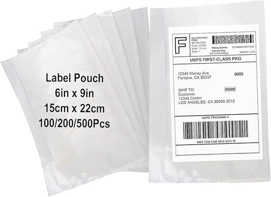 100 Pack-6x9 Shipping Envelopes, Packing List Mailing Envelopes Clear Adhesive Shipping Label Sleeves Shipping Supplies for Small Businesses