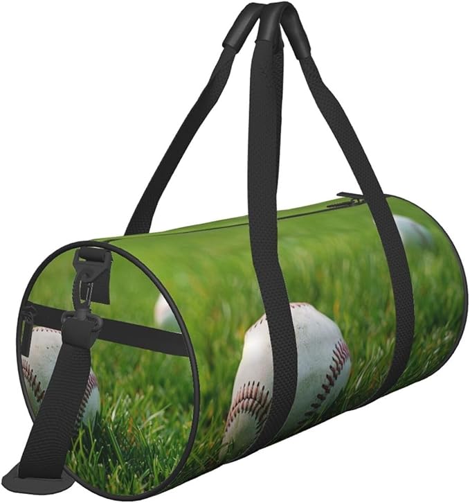 Grass Baseball Softball Printed Sports Gym Bag for Men Women Foldable Duffel Bag Carry On Weekender Bag for Travel Sports