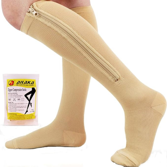 Ailaka Medical 15-20 mmHg Zipper Compression Socks Women Men