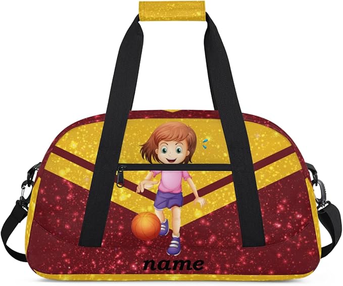 Custom Name Gym Travel Duffle Bag with Front Zipper Pocket Personalizedfor Sports Bag for Overnight, Weekender, Carry On,Workout & Dance, 18.9 * 8.7 * 10.6 in，Soccer Boy