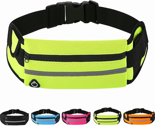 Anti-Theft Invisible Waist Bag, Multifunctional Outdoor Sports Waist Bag with Water Bottle Strap, Lightweight and Waterproof Money Belt (Green)
