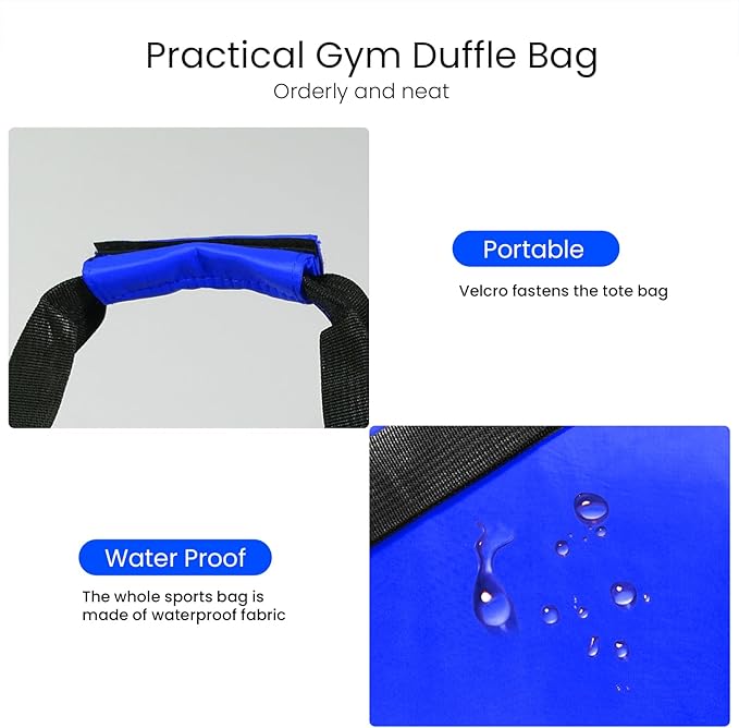 C&F BOGMOST Small Gym Bag for Women & Men,Small Lightweight Duffel Bag Carry On Bags Mini Duffel Travel Bag Waterproof Sports Bags for Workout/Sport/Travel, Blue,Large