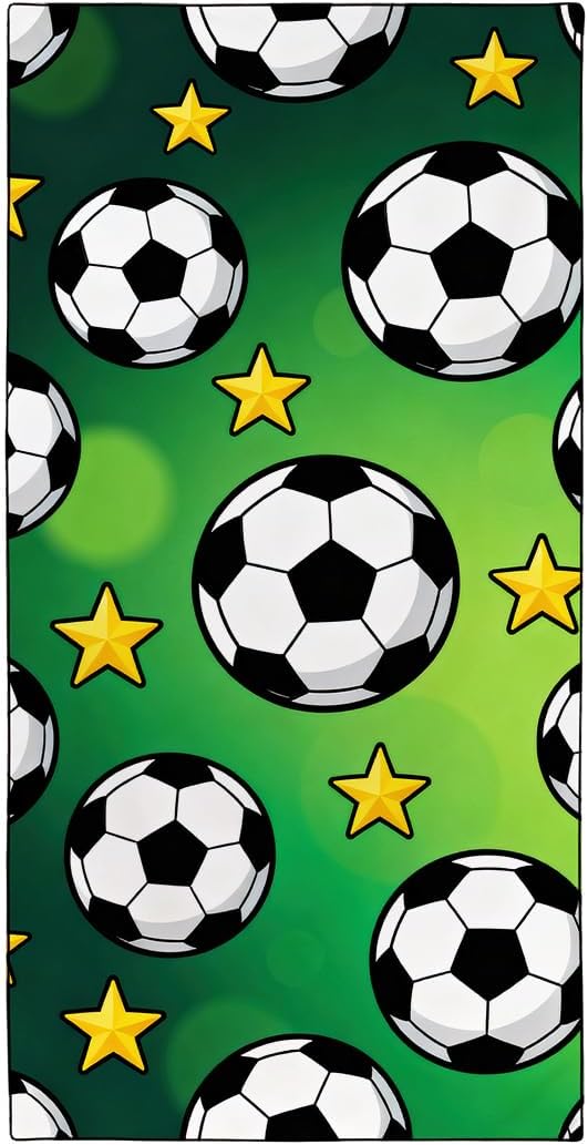 Soccer Beach Towel, 36"x72" Sand Free Quick Dry Thin Lightweight Microfiber Football Towel Gifts for Sport Fans