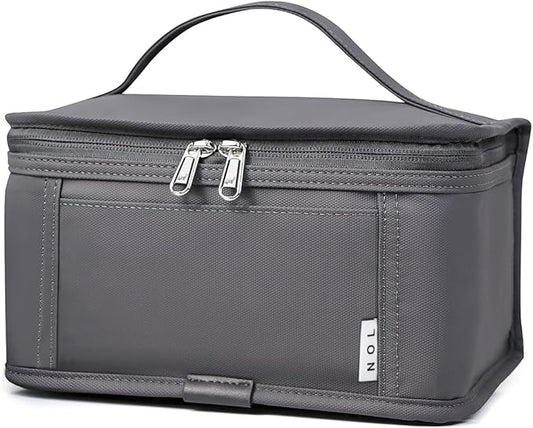 NOL Natural Organic Lifestyle Small Lunch Bag Mini Lunch Box Insulated Lunch Bag for Men/Women Leakproof Cooler Tote Bag Lightweight Nylon Waterproof Lunch Box For Work, Dark gray