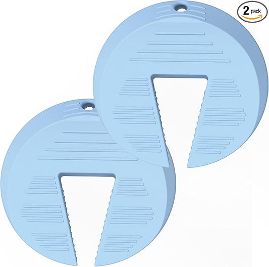 Upgraded Silicone Door Pinch Guard and Door Stoppers 2 Functions in 1 with 2 Free Hooks, Heavy Duty Finger Pinch Guard Prevents Finger Pinch Injuries, Slamming Doors. 2 Packs, Blue