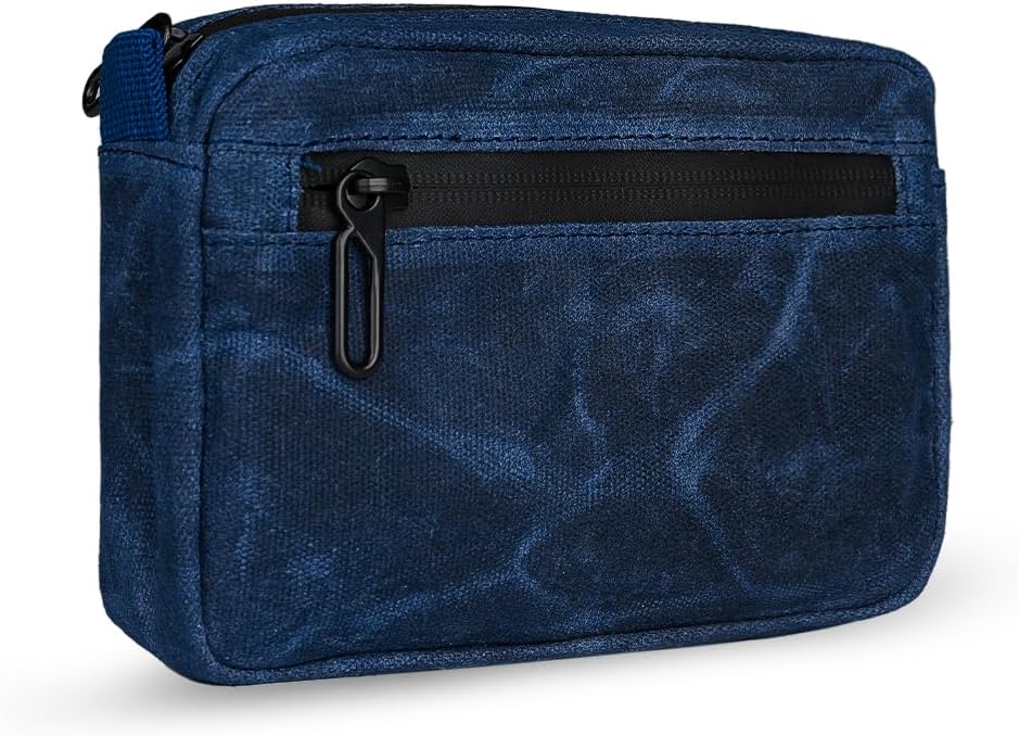 Sayram SP7 EDC Belt Pouch - Waxed Canvas With Zipper, Waist Pack for Men, Anti-Theft Pickpocket Organizer for Daily Use