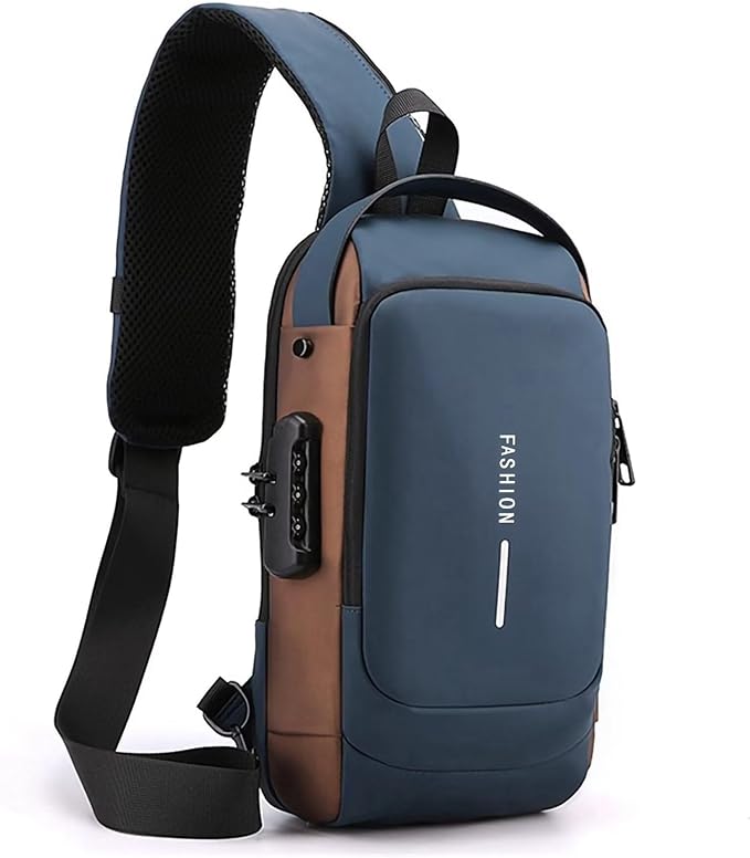 Sling Bag for Men Women, Anti-theft Crossbody Bags with USB Charging Port Waterproof Crossbody Sling Backpack Shoulder Bag for Hiking Cycling Running Travel