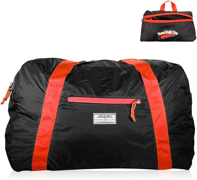 Foldable Duffel Bag, 46L Lightweight Travel Luggage Collapsible Backup Bag Sports Vacation