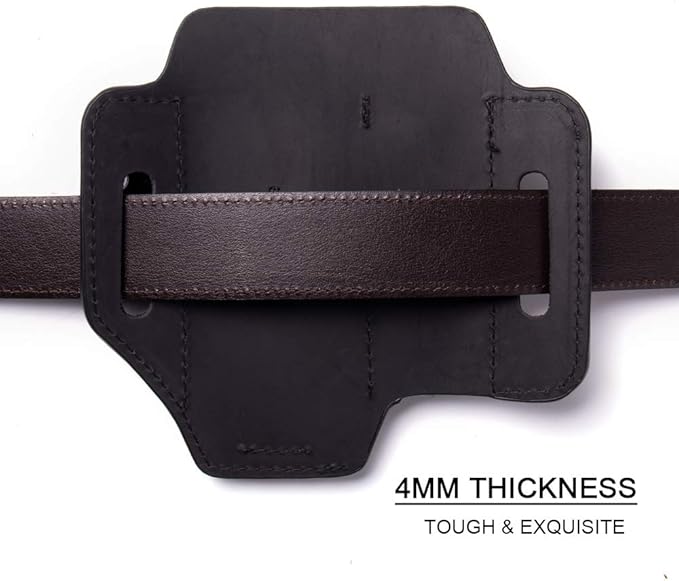 Gentlestache Multitool Belt Sheath, EDC Leather Belt Organizer, Belt Holder with Multitool Pouch, Flashlight Holder, Pen Holder and Keychain Clip, Practical EDC Belt Pouch for Men