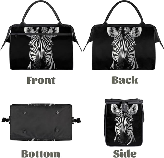 Zebra Overnight Weekender Bag for Women Men Travel Duffel Bags Waterproof Luggage Carry on Sports Yoga Gym Bag