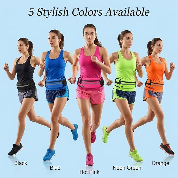 Anti-Theft Invisible Waist Bag, Travel Belt Money Waist Pack, Outdoor Sports Waist Bag with Water Bottle Strap (Pink)