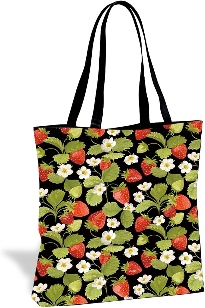 Canvas Tote Bag for Women, Vintage Print Handbag, Aesthetic Shopping Bag for Work Travel Beach, Everyday Shoulder Tote