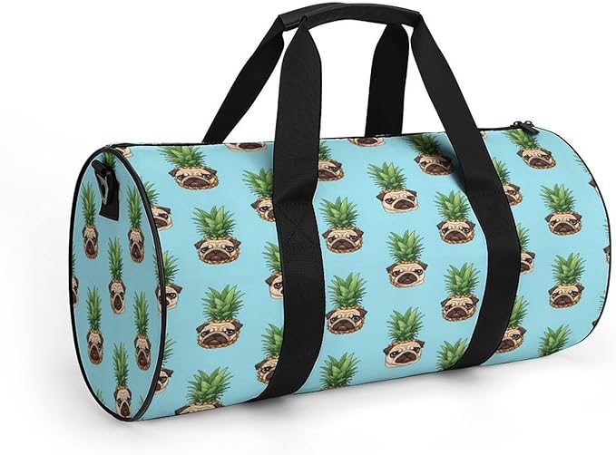 Gym Sports Duffle Bag Pineapple Pug Weekender Carry on Beach Yoga Overnight Luggage Bag Travel Training Workout Bags