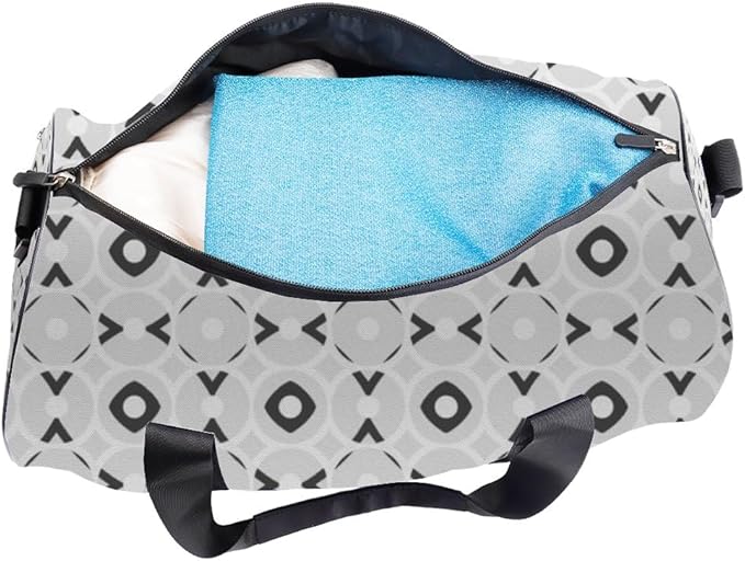 Minimalist Geometric Motif Foldable Gym Bags For Women Oxford Tote Bags Adjustable Shoulder Strap, Convertible Carry Backpack Cute Weekender Bag For Volleyball Wrestling Gym Essentials Women