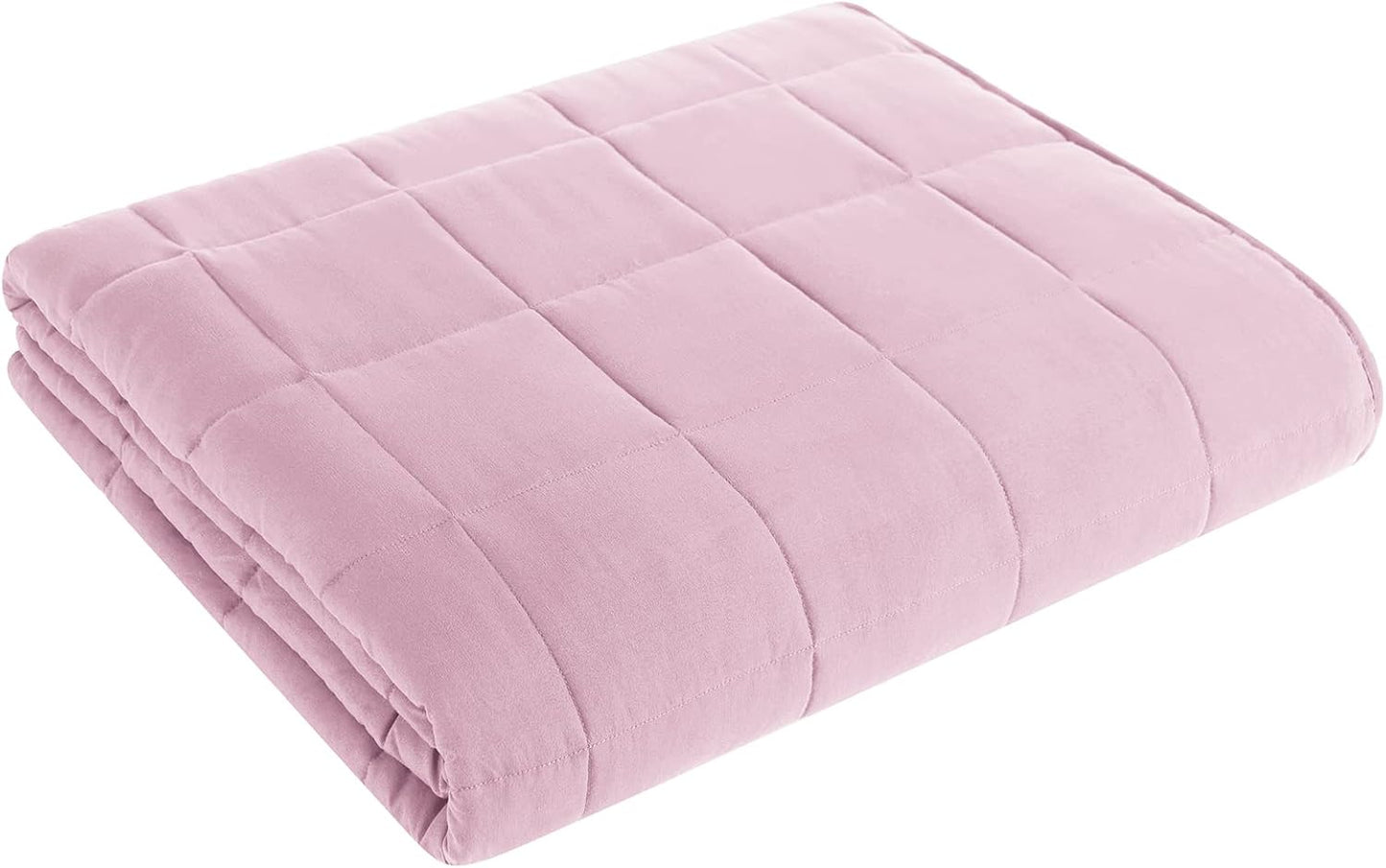 L'AGRATY Weighted Blanket - 80"x87" 25lbs Cooling Breathable Heavy Blanket Microfiber Material with Glass Beads Big Blanket for Adult All-season Summer Fall Winter Soft Thick Comfort Blanket