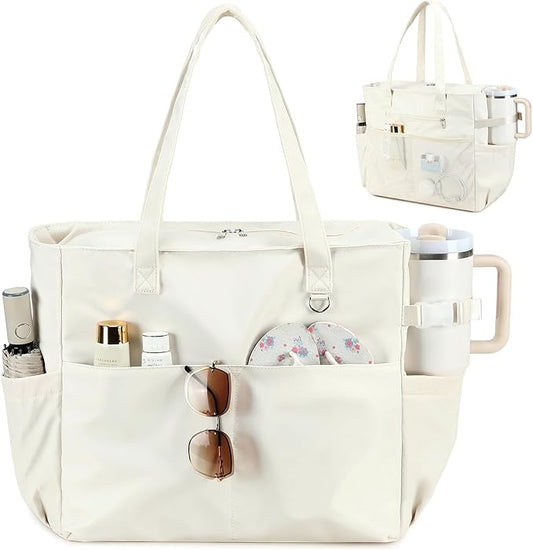 Bluboon Waterproof Beach Tote Pool Bags for Women Ladies Extra Large Carry On Bag With Wet Compartment for Weekender Travel