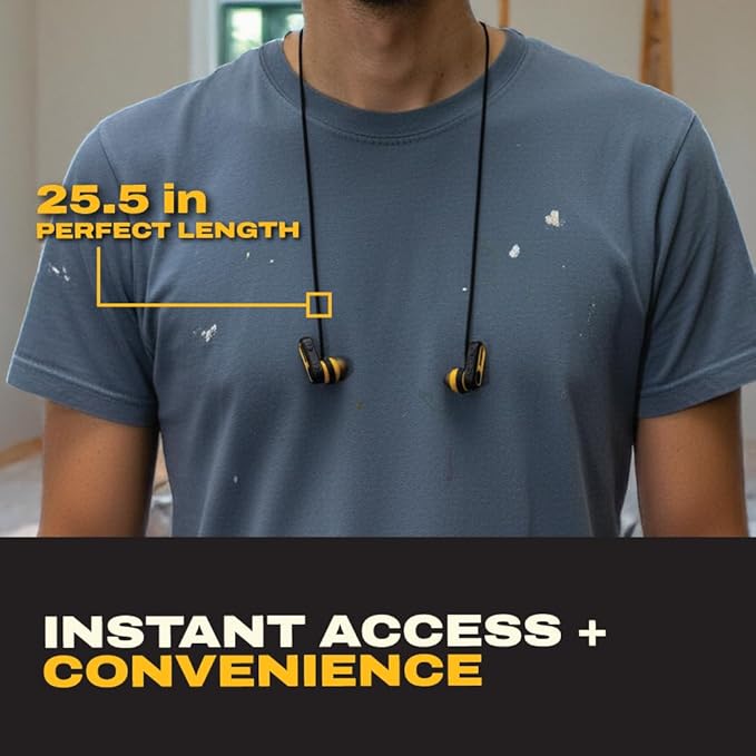 DEWALT Anti-Loss Lanyard for TWS & TWS ANC Earbuds – Durable Safety Cord for Secure Fit and Easy Access, Detachable Neck Strap Compatible with DEWALT Wireless Earbuds, Pro Accessories