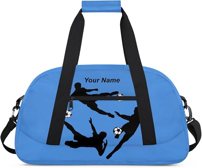 Personalized Soccer Theme Gym Bags for Kids Boys with Custom Name Sport Bags for Training Travel Overnight Weekender