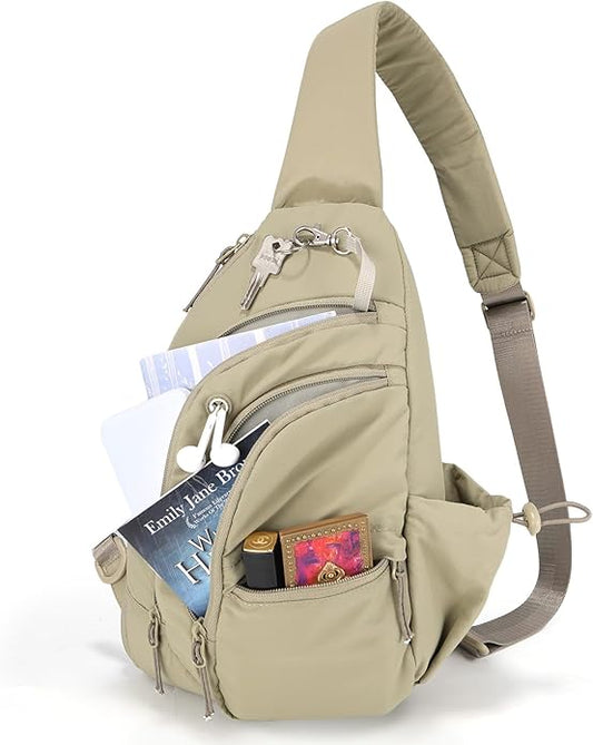 Sling Bag for Women, Anti-Theft RFID Nylon Crossbody Purse with Adjustable Strap for Travel & Shopping