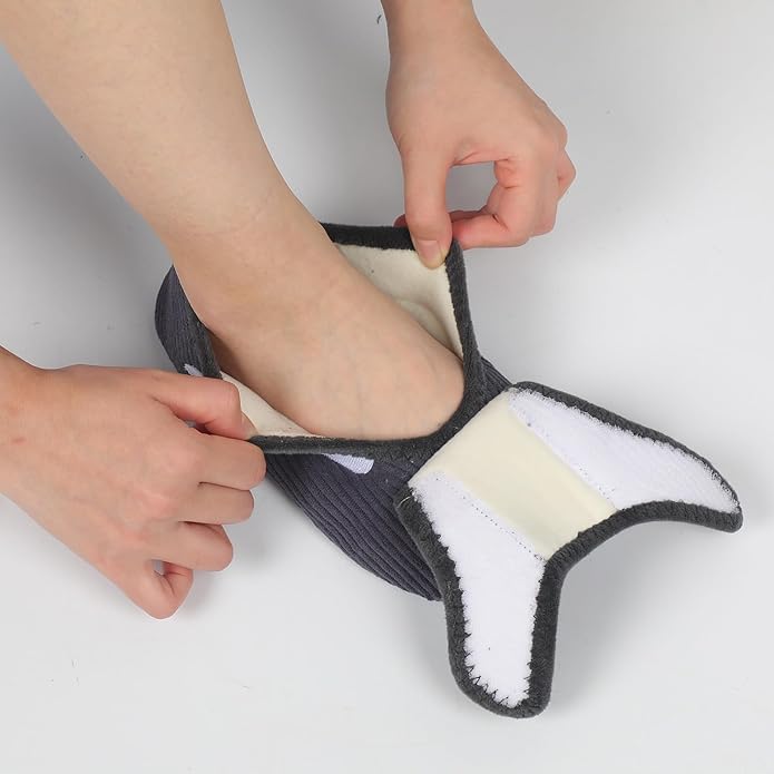 BARERUN Slippers for Women Men Wide House Diabetic Shoes for Women Men Warm Arthritis Edema Swollen Neuropathy Socks Slip on Adjustable Fuzzy Comfy Soft Womens Mens Bedroom Sliipers