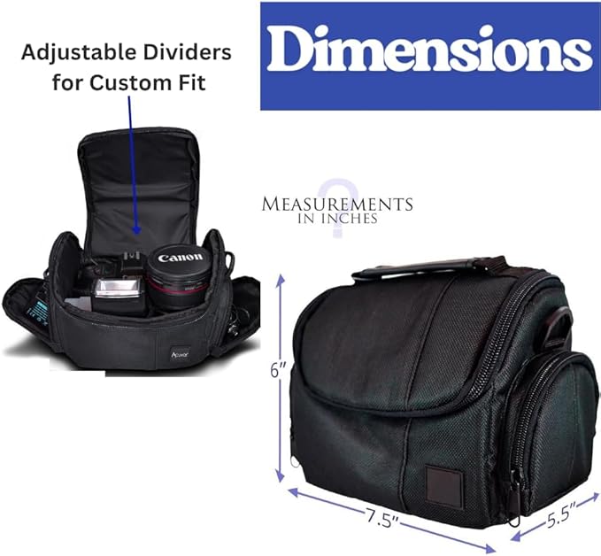 Medium Padded Camera Bag with Shoulder Strap – DSLR & Mirrorless Camera Carrying Bag, Lightweight Protective Crossbody Camera Bag