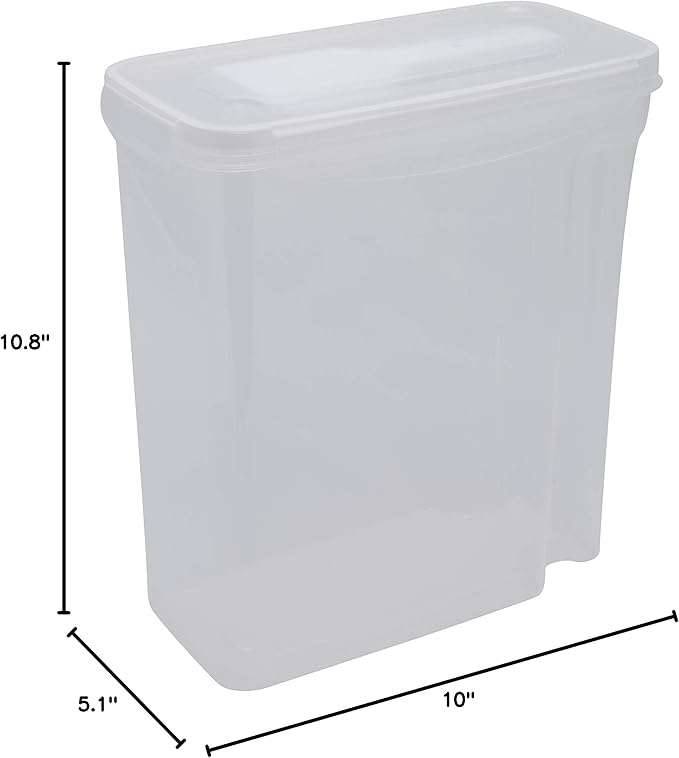 Kitchen Details Cereal Container with Scooper | Large | Airtight | Food Tin | Keeps Fresh | Kitchen & Pantry Storage Organizers | Clear