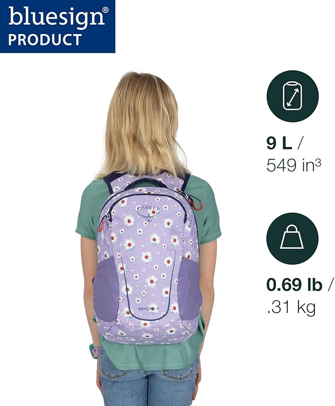Osprey Daylite Jr. Kids' Commuter Backpack, Alpin Blue/Blue Flame