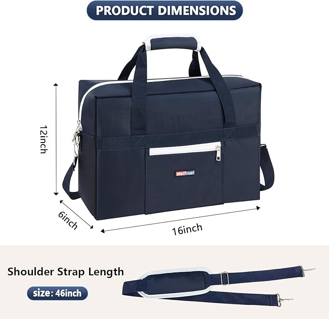 Gym Bag for Women Men, Water-Resistant Duffle Bag for Travel Sports, Lightweight Carry On Bag with Handles and Detachable Shoulder Strap (Blue)