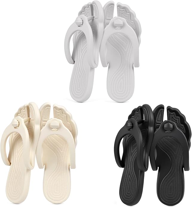 Rosoz Flip Flops for Women Men Foldable Travel Slippers Lightweight Shower Shoes Non-Slip Quick-Dry Bathroom Camp Beach Sandals