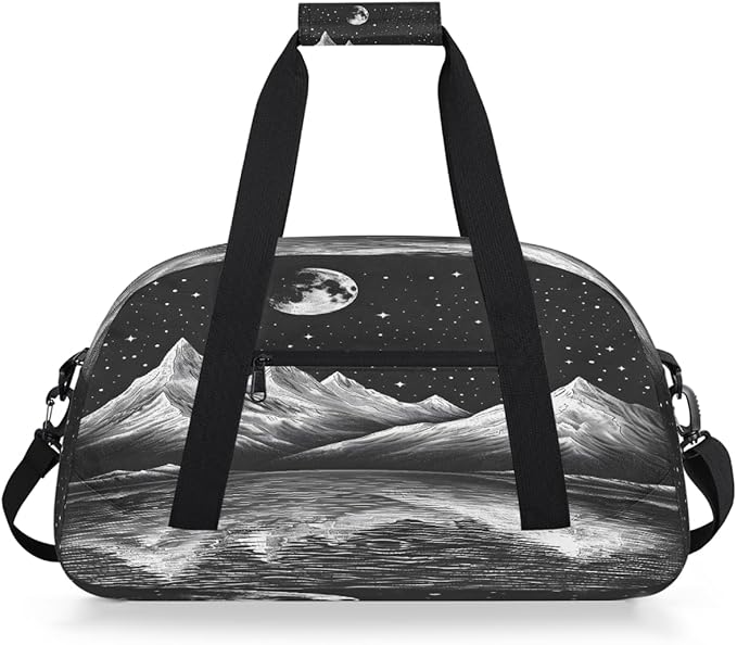 Travel Duffle Bag for travel duffle bag sports Girls Boys Kids Mountain Peak Moon Lscape Lightweight Overnight Sleepover Weekender Bags Small Dance Gym Sport Bag Teens Carry-On Size Workout Bag