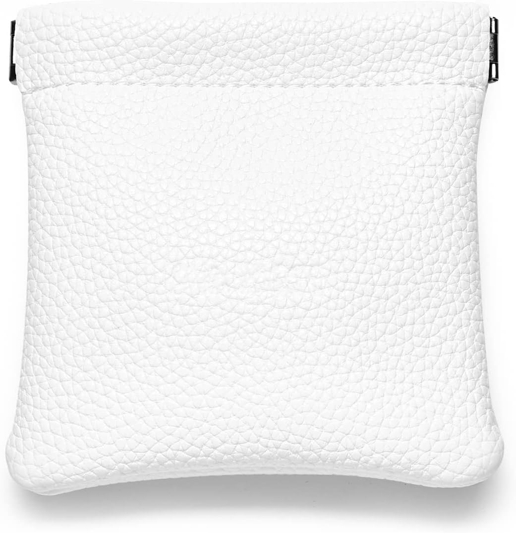 PU Leather Jewelry Travel Bag Leather Jewelry Pouch Christmas,Wedding Party Favor Gift Bag (L, White)