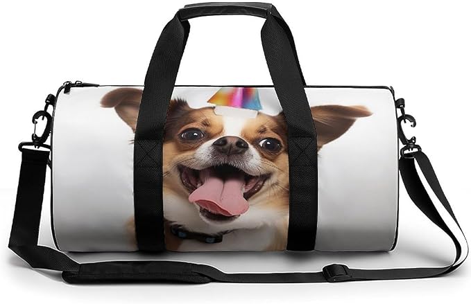Sports Gym Bag for Women Men Travel Duffel Bag Tote Weekender Bag Funny Dog Carry on Overnight Bag for Travel Swimming Fitness Workout Sports Duffle Bag