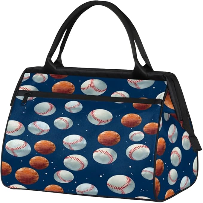 Baseball Overnight Weekender Bag for Women Men Travel Duffel Bags Waterproof Luggage Carry on Sports Yoga Gym Bag