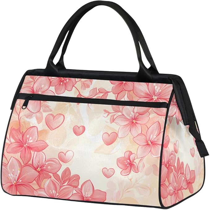 Peach Blossom Design Overnight Weekender Bag for Women Men Travel Duffel Bags Waterproof Luggage Carry on Sports Yoga Gym Bag