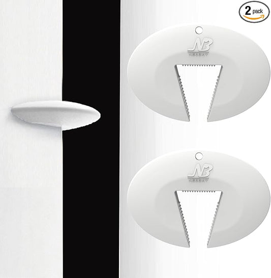Door Pinch Guard and Door Slam Stopper, Durable Silicone Door Finger Pinch Guard, Prevents Slamming on Heavy Doors, Non-Toxic & Pet Friendly, White, 2 Packs