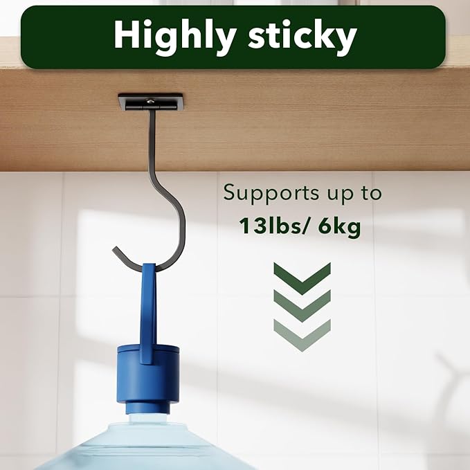 2-Pack Self Adhesive Metal Banana Hanger Hook, Under Cabinet Hook For Kitchen Items, Foldable Banana Hook With Magnets