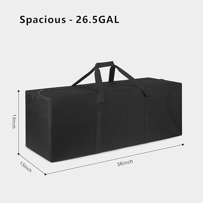 TOPDesign 3-Pack 36 Inch Small Zippered Duffel Bag for Travel Camping Sports Equipment Storage, Waterproof Foldable Luggage Bag with Padded Handles (Black)