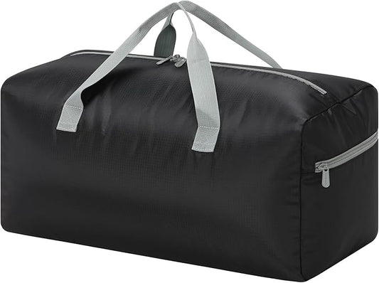 35L Small Foldable Duffle Bag - 22 inch Lightweight Spare Storage Bag for Travel(Black)