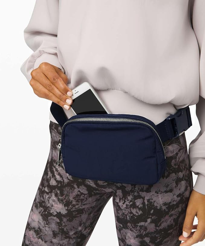 Fanny Pack Crossbody Bag Trendy Waterproof Small Cross Body Purse for Women Men Fashion Waist Packs Mini Belt Pouch Chest Bum Hip Bag Lulu Dupes for Travel Vacation Running True Navy