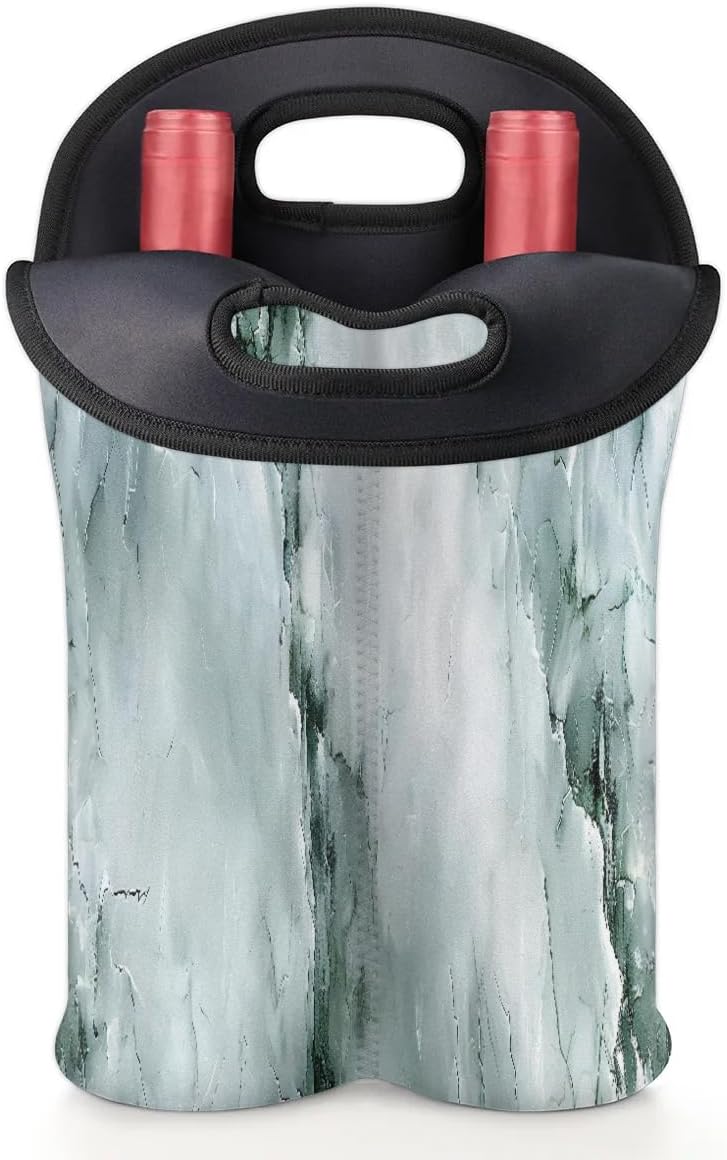 Wine Carrier Tote Personalized Bag for 2 Bottles - Neoprene Wine Bottle Holder with Carry Handle, Wine Protective Bag Insulated Bag Beer Cans Water Bottle Holder for Travel Picnic,Style20