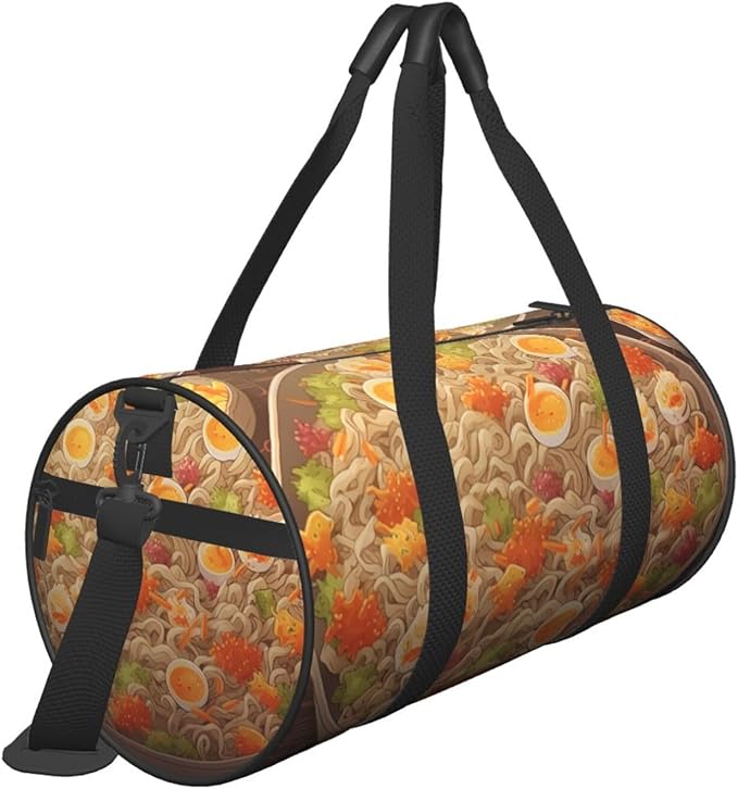 Travel Duffel Bag Lightweight Carry On Weekender Overnight Bags Egg Cup Noodle Ramen Sports Tote Gym Backpack with Adjustable Strap Hospital Bags Foldable Luggage Bag for Women Men