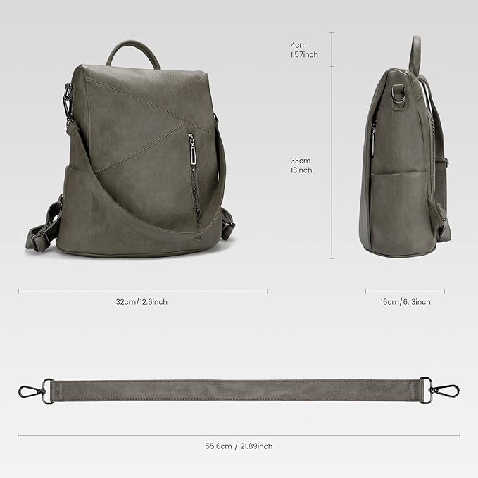 molshine Backpack,Fashion Casual Travel PU Leather Daypack Bag Shoulder Rucksack Handbags for Women HB041