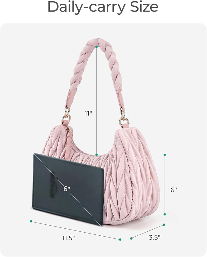 BAGSMART Lightweight Crossbody Bags for Women, Quilted Puffer Shoulder HandBags with Adjustable Strap for Travel