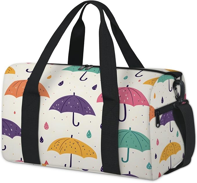 Umbrella Design Travel Duffle Bag for Women Men, Overnight Weekender Bag, Carry on Tote for Sport Gym