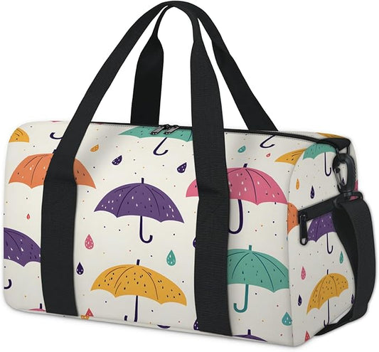 Umbrella Design Travel Duffle Bag for Women Men, Overnight Weekender Bag, Carry on Tote for Sport Gym