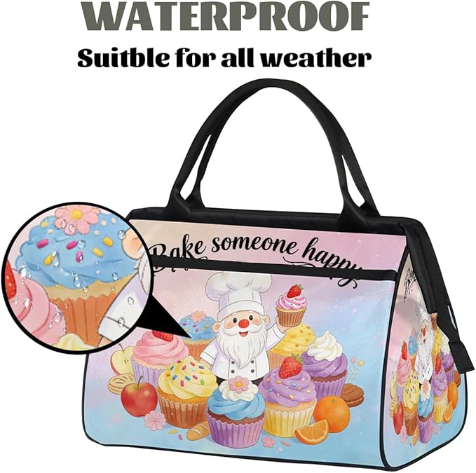 Travel Gym Carrying Bag - Baked Love Sign Overnight Weekender Bag for Women Men Girls - Shoulder Large Capacity Tote Bag for Travel, Yoga, School,Mommy Hospital Bag for Labor and Delivery