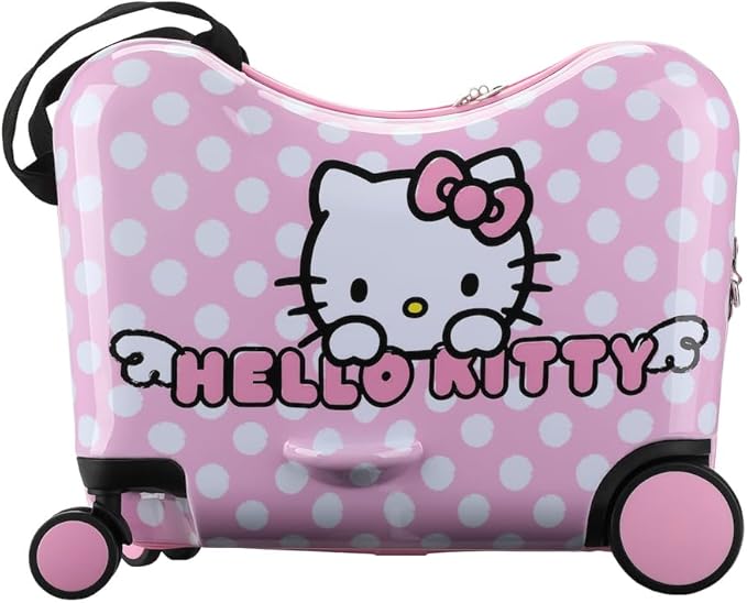 Bioworld Hello Kitty Character Face Pink Ride-On Luggage