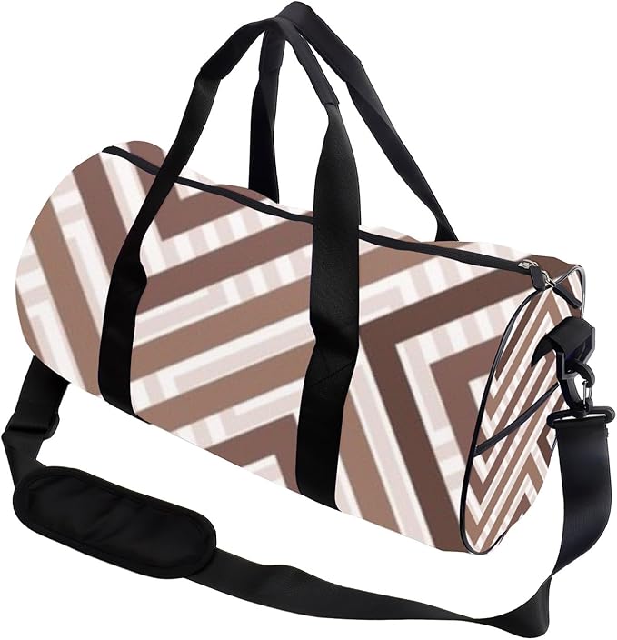 Unique Geometric Collage Design Packable Womens Gym Bag Oxford Tote Bags Adjustable Shoulder Strap, Convertible Carry Backpack Personalized Duffle Bag For Boxing Tennis Gym Backpack For Women